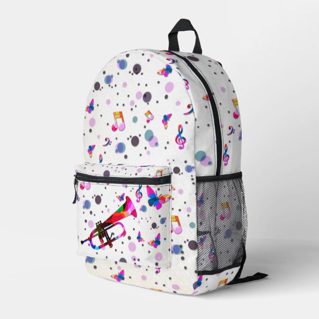 Festliches Trompete Bedruckter Rucksack (Rückseitige Ecke Rechts)