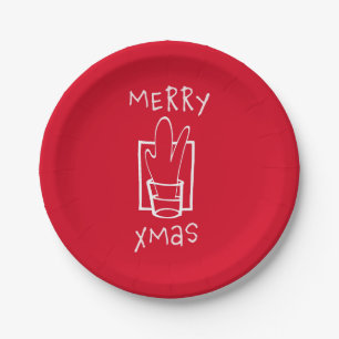 Festliches und Funkelndes Weihnachten Pappteller
