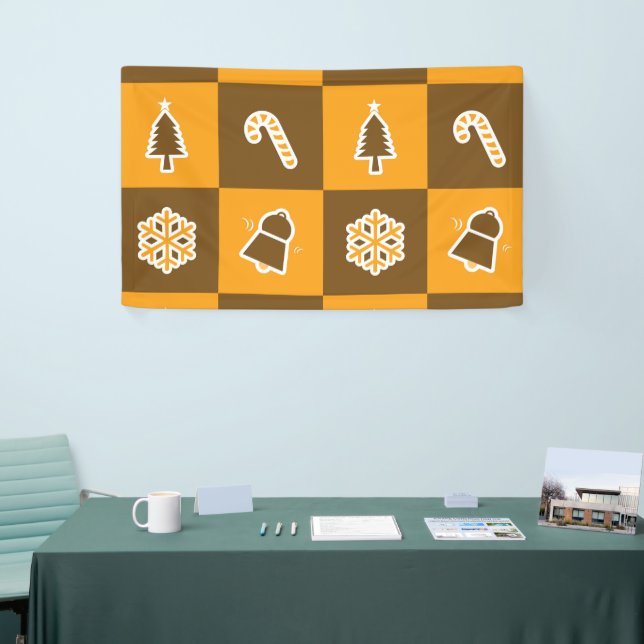 Festliches Urlaubsrastermuster Banner (Messeveranstaltung)