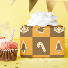 Festliches Urlaubsrastermuster Geschenkpapier