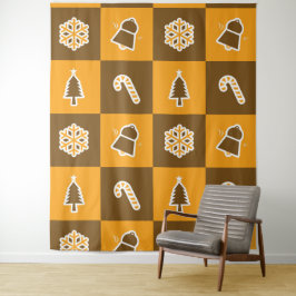 Festliches Urlaubsrastermuster Wandteppich