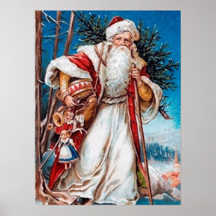 festliches vintage Weihnachten Santa Urlaub Poster