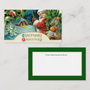 Festliches vintage Weihnachten Santa Urlaub Visitenkarte