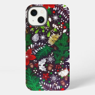 Festliches vintage Weihnachts-Botanik-Wald iPhone 13 Hülle