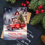 Festliches Vintages Weihnachtsfest im Party Einladung<br><div class="desc">Mit der Weihnachtszeit-Party Einladung präsentieren wir ein visuelles Meisterwerk, das durch die faszinierende Aquarellkunst den fröhlichen Geist der Urlaubssaison verkörpert. Diese Einladung zeigt eine bezaubernde Urlaubsszene, sorgfältig mit zarten Aquarellstrichen gestaltet. Ein Vintager, roter Lieferwagen-LKW nimmt die Bühne im Zentrum, elegant für die Saison dekoriert, eingebettet in eine schneebedeckte Landschaft. In...</div>