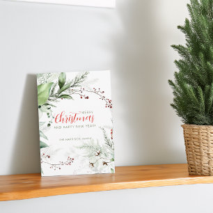 Festliches Wasserfarben-Grün Frohe Weihnachten