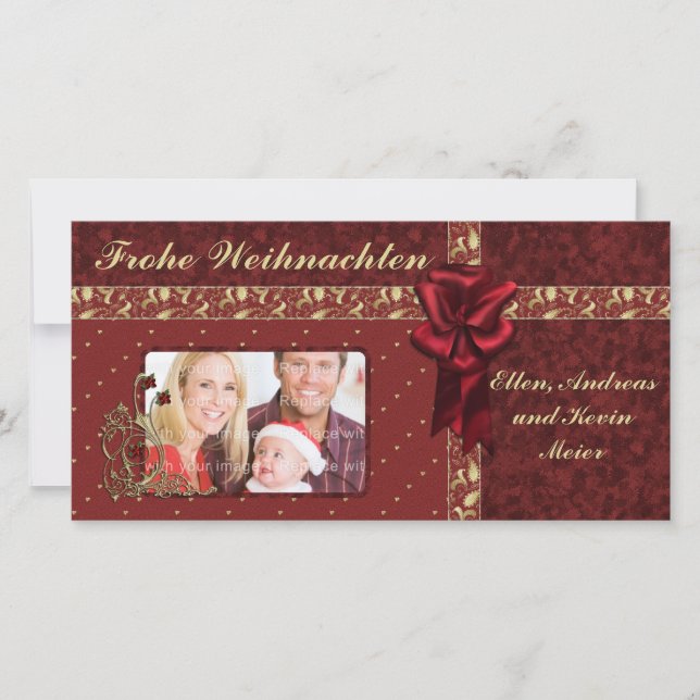 Festliches Weihnachts Design Feiertagskarte (Vorderseite)