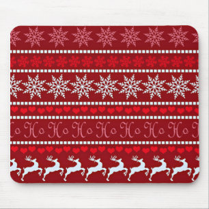 Festliches Weihnachts-Schneeflockenmuster Mousepad