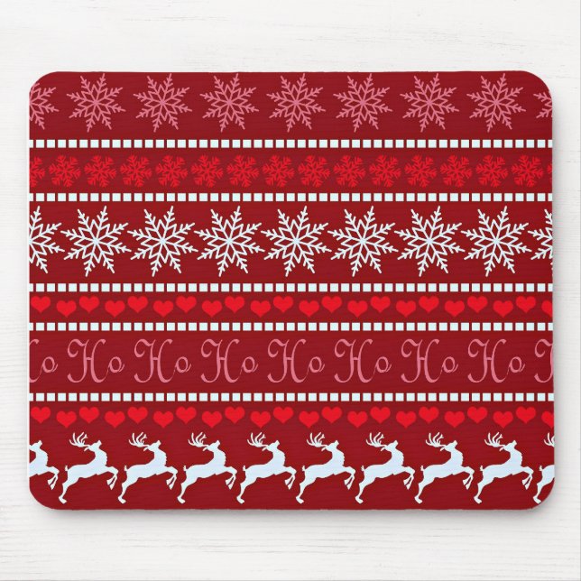Festliches Weihnachts-Schneeflockenmuster Mousepad (Vorne)