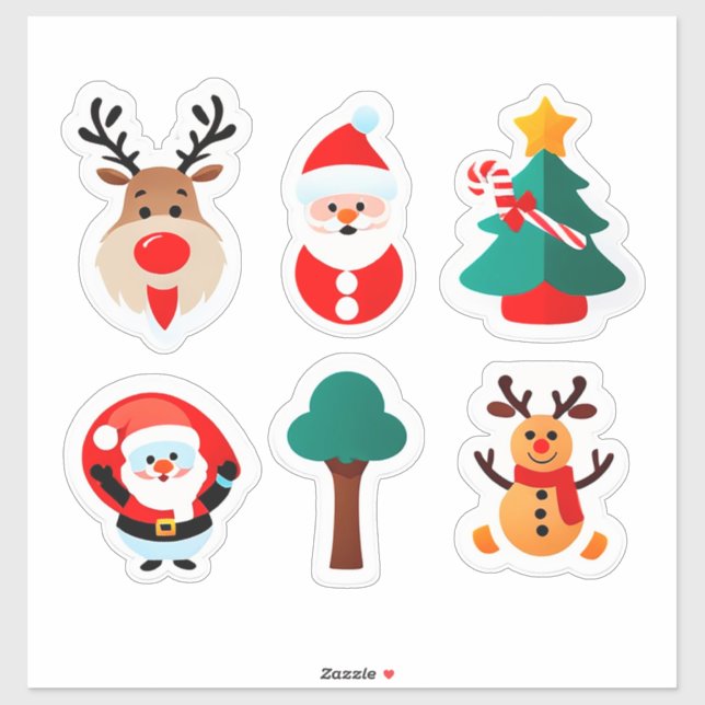 Festliches Weihnachts-Sticker-Set Aufkleber (Blatt)