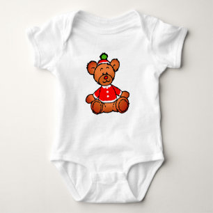 Festliches Weihnachts-Teddybär-Design Baby Strampler