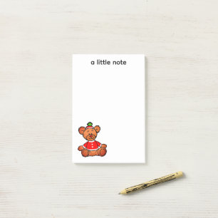 Festliches Weihnachts-Teddybär-Design Post-it Klebezettel