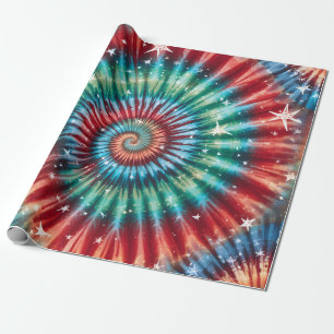 Festliches Weihnachts-Tie-Dye-Spirale Geschenkpapier