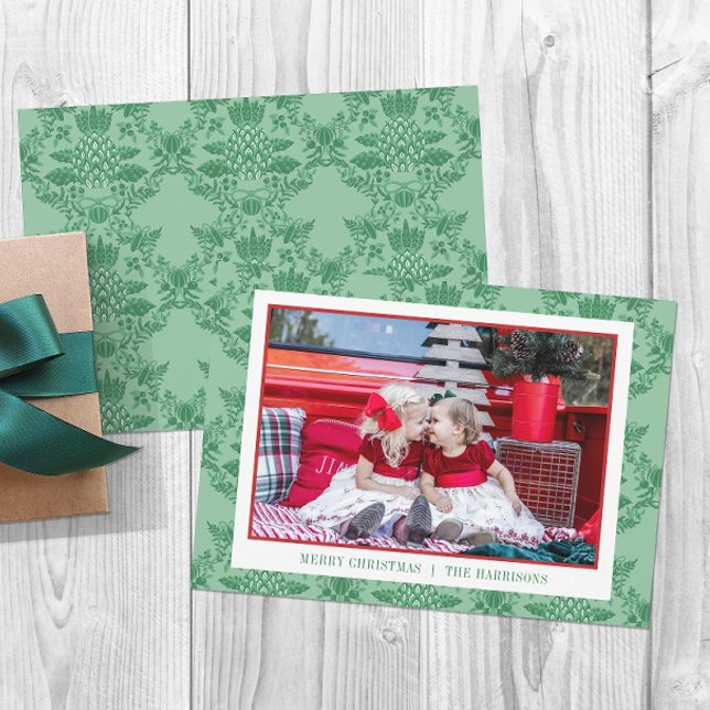 Festliches Weihnachtsanbau Ananas Ornaments Foto Feiertagskarte (Von Creator hochgeladen)