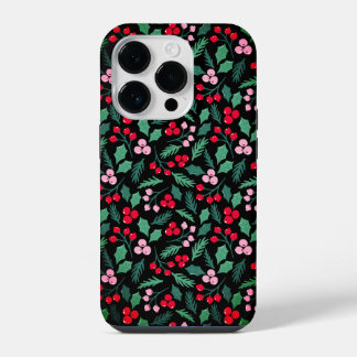 Festliches Weihnachtsbeerendelight nahtloses Muste iPhone 14 Pro Hülle