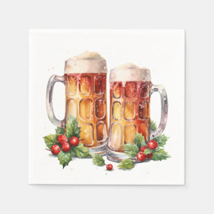 Festliches Weihnachtsbiertrinken Serviette