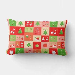 Festliches Weihnachtsdesign mit Feiertagsikonen Lendenkissen