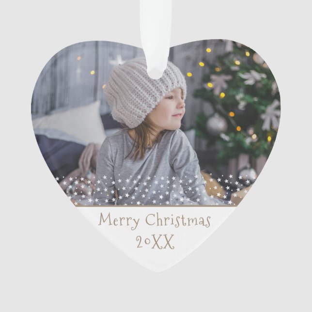 Festliches Weihnachtsfest Keepake Foto Ornament (Vorderseite)