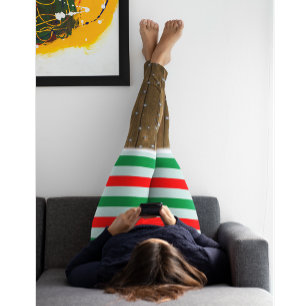 Festliches Weihnachtsgestreifte Leggings mit