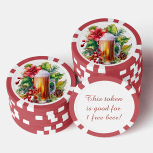 Festliches Weihnachtsgetränk Pokerchips