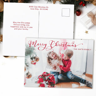 Festliches Weihnachtskalligrafie-Foto Feiertagspostkarte
