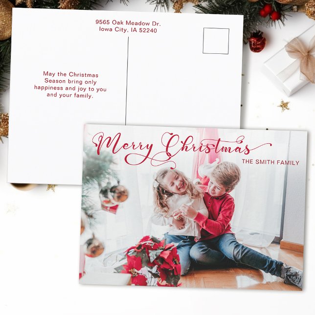 Festliches Weihnachtskalligrafie-Foto Feiertagspostkarte (Von Creator hochgeladen)