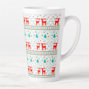 Festliches Weihnachtsmuster mit Rentieren Milchtasse