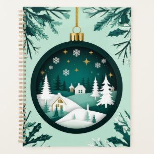 Festliches Weihnachtsornament mit Winterlandschaft Planer