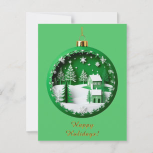 Festliches Weihnachtsornament mit Winterlandschaft Postkarte