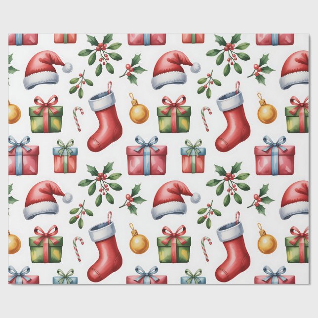 Festliches Weihnachtspapier Geschenkpapier (Flach)