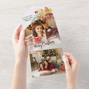 Festliches Winter-botanisches Foto All In One Einladung