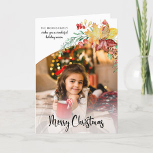 Festliches Winter-botanisches Foto Feiertagskarte