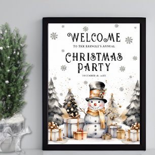 Festliches Winter-Weihnachtsfeier-Willkommensschil Poster