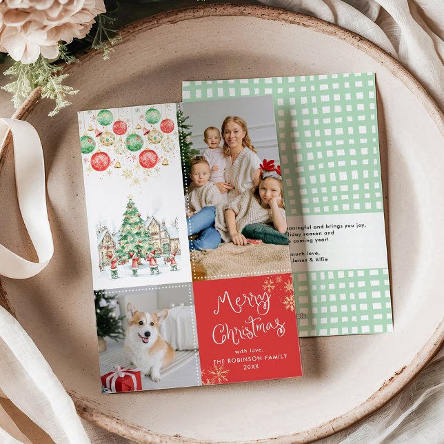 Festliches Winterdorf Rot Frohe Weihnachten 2 Foto (Von Creator hochgeladen)