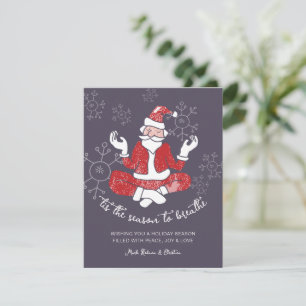 Festliches Yoga Santa Saison zum Atmen Feiertagskarte