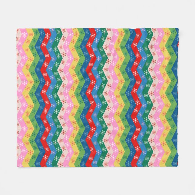 Festliches Zickzack-Band Fleece-Decke Fleecedecke (Vorderseite (Horizontal))