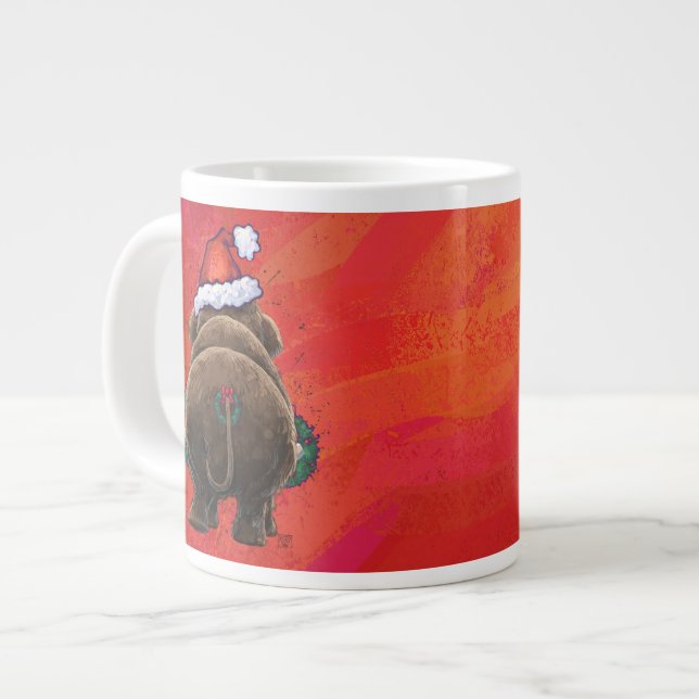 Festmastodon auf Rot Jumbo-Tasse (Vorderseite Links)