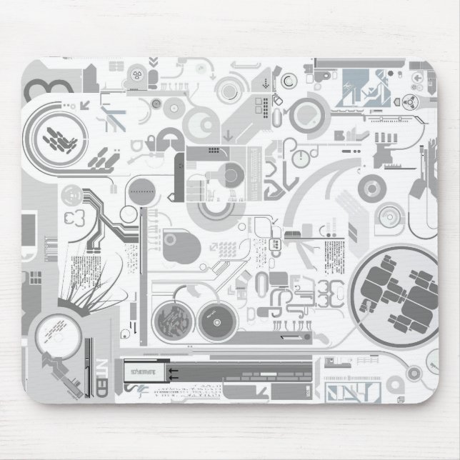 Festplattenlaufwerkvektorexperiment techno mousepad (Vorne)