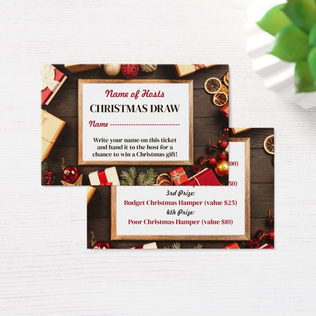 Festrahmen, Weihnachts-Party Raffelkarten (Schreibtisch)