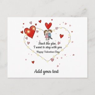 Festsitzend wie Kleber Valentinstag Feiertagspostkarte