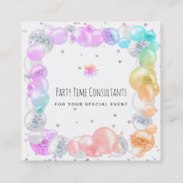 *~* Festspielballoons Regenbogen-Event-Planner für Quadratische Visitenkarte