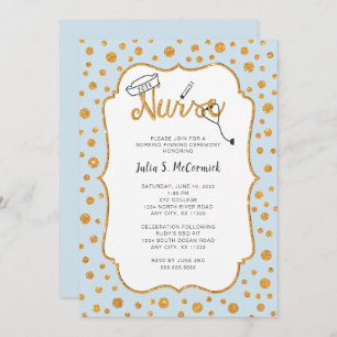 Feststeckende Imitat-Goldpunkt-Krankenschwester, Einladung