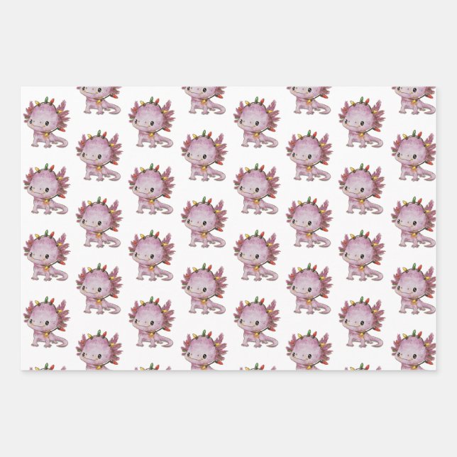 Feststoff Axolotl Geschenkpapier Set (Vorderseite 3)