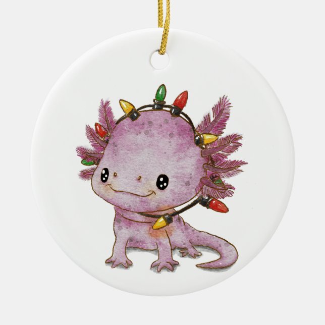 Feststoff Axolotl Keramik Ornament (Vorne)