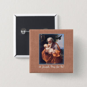 Festtag des hl. Josef mit Säugling Jesus Button
