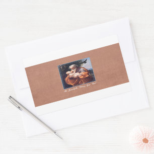 Festtag des hl. Josef mit Säugling Jesus Rechteckiger Aufkleber