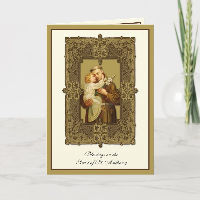 Festtag St. Anthony Jesus Religious Card Karte (Vorderseite)
