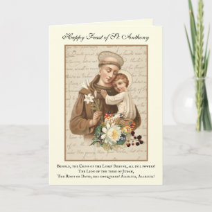 Festtag St. Anthony Padua Kind Jesus Card Karte
