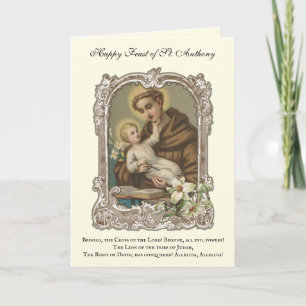 Festtag St. Anthony Padua Kind Jesus Card Karte