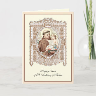 Festtag St. Anthony Padua Kind Jesus Card Karte